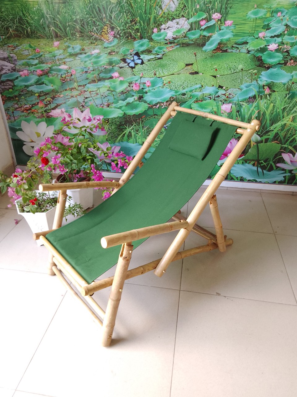 Ghế tre ngoài trời, ghế tre có tay vịn